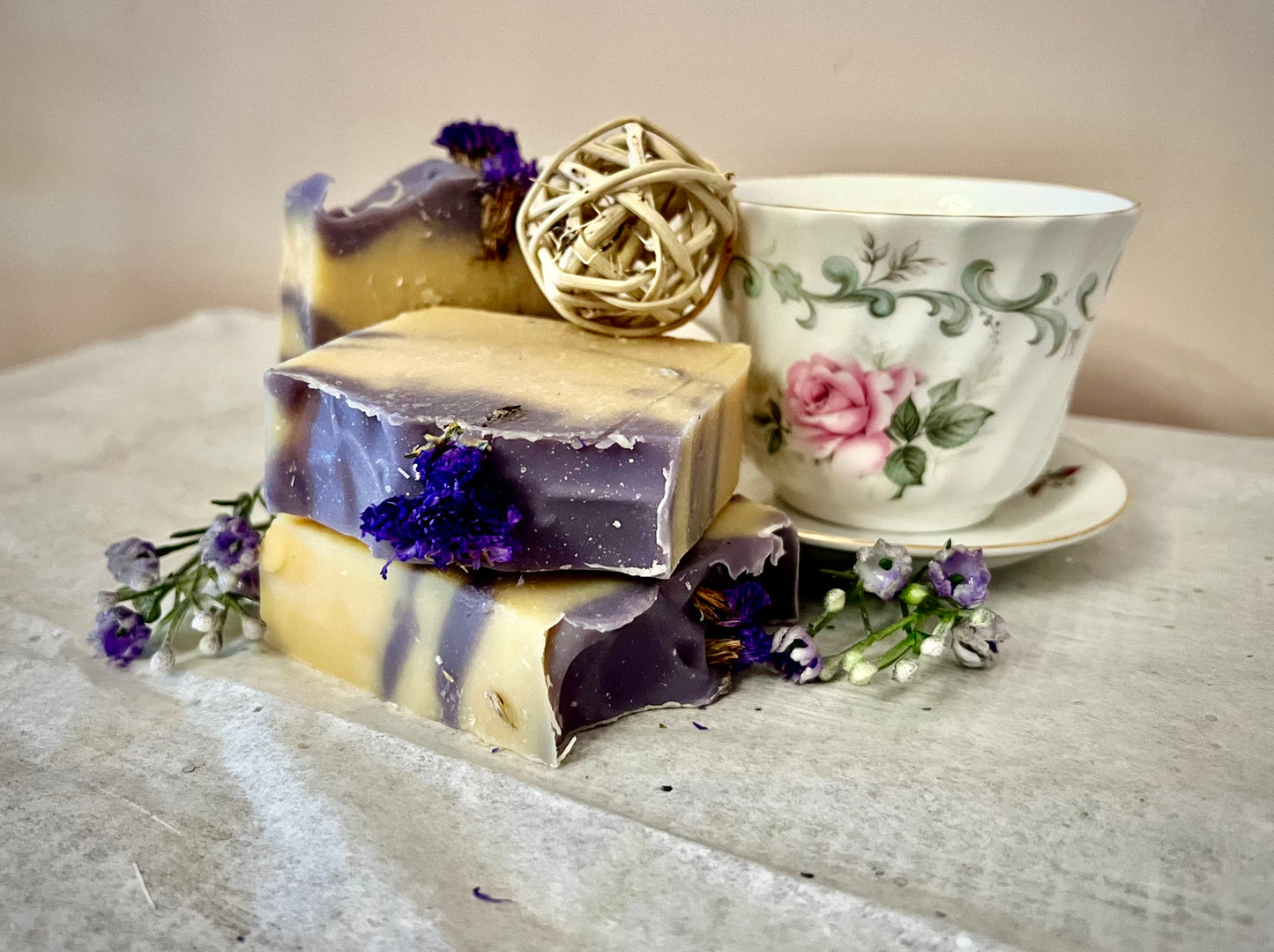 Lavender Swirl Goat Milk Soap Bar - DISCOUNTED!